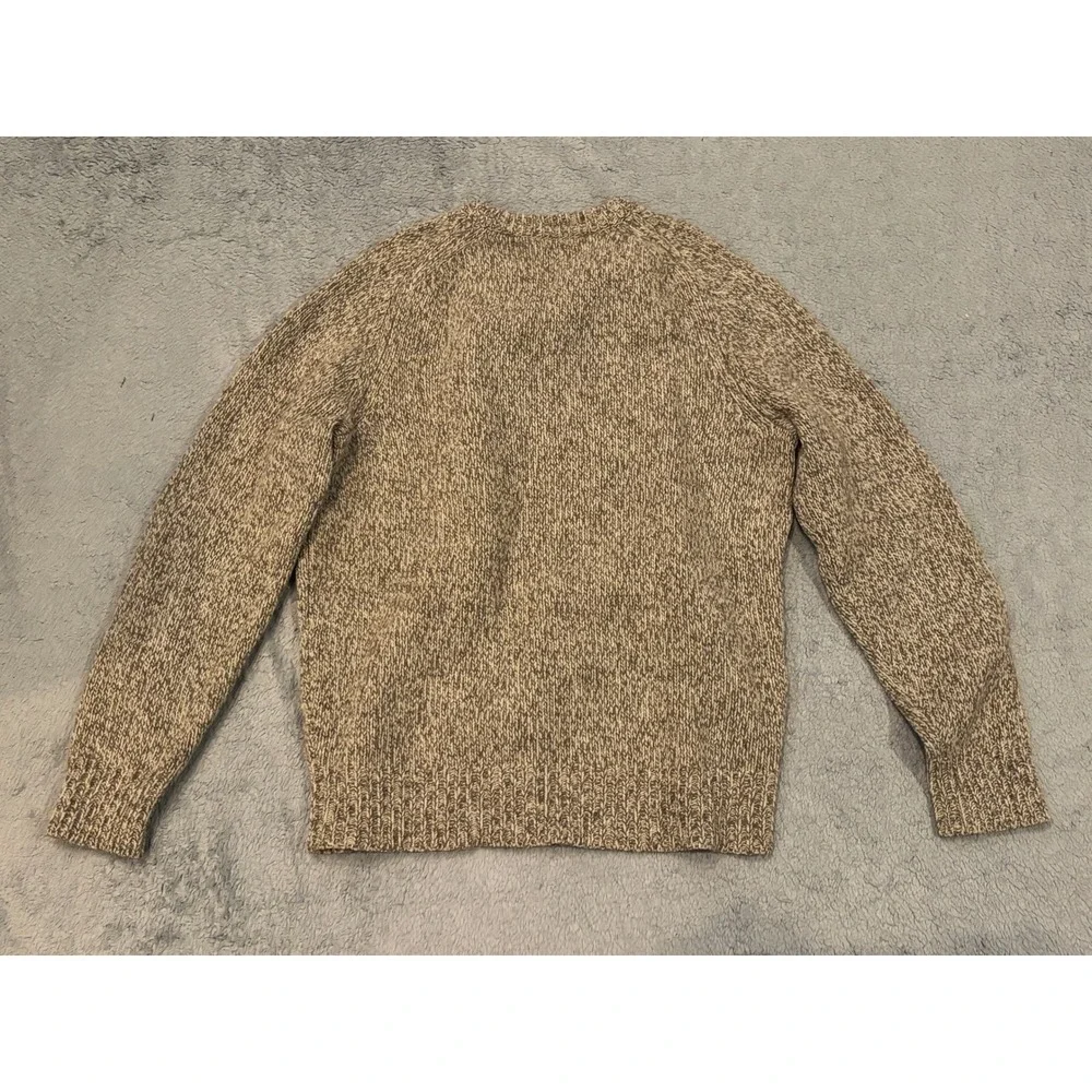 J.Crew Mens Lambswool Crewneck Sweater Marled Oatmeal Brown Size M RN77388
